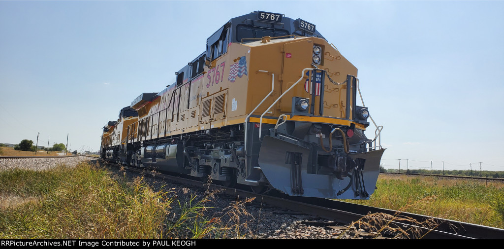 UP 5767 Lead Locomotive of 4 Brand New C44ACM's Waiting to Be Picked Up By the BNSF Railway.